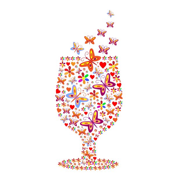 有花卉图案的玻璃剪影图片下载