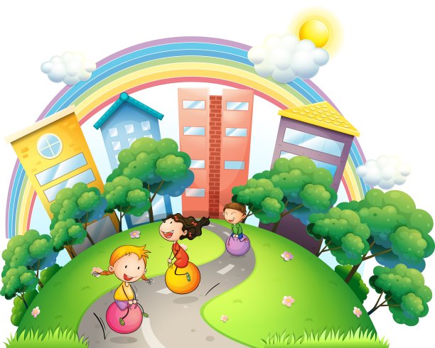 三个女孩在街上玩图片下载