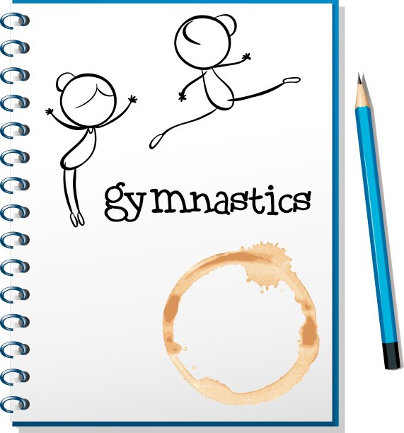 封面上有两个体操运动员的笔记本图片下载