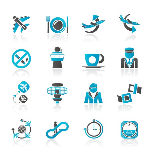 机场及飞机图标图片下载