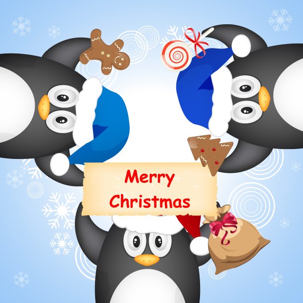 圣诞节的企鹅图片下载