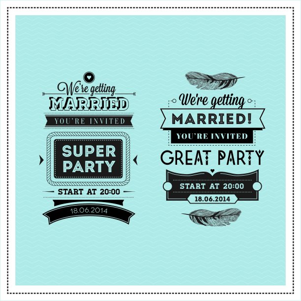 婚礼邮票排版图片下载