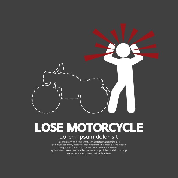 失去摩托车概念图形符号图片下载