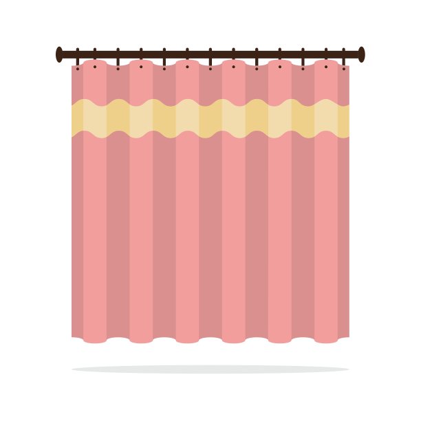 白色背景上的粉色窗帘图片下载