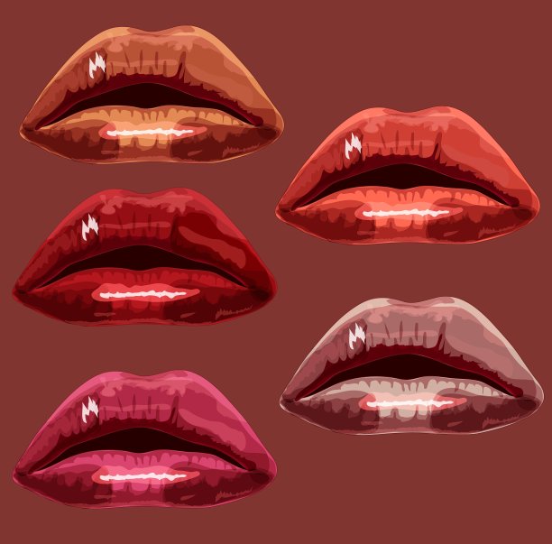 设红唇的女孩A图片下载