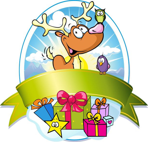 圣诞标签驯鹿无文字图片下载