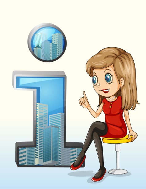 一个穿着红裙子的女孩坐在一个号码旁边图片下载