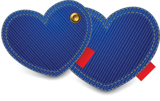 蓝色牛仔裤的心图片下载