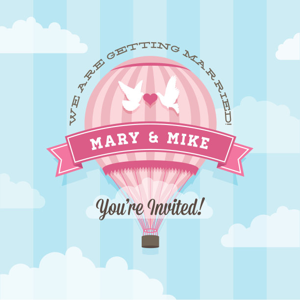 气球婚礼请柬图片下载