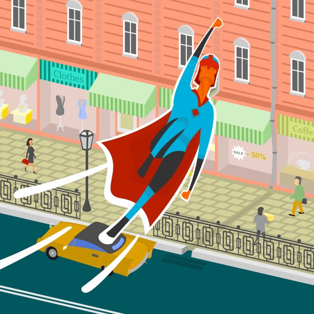 飞行的超级英雄图片下载