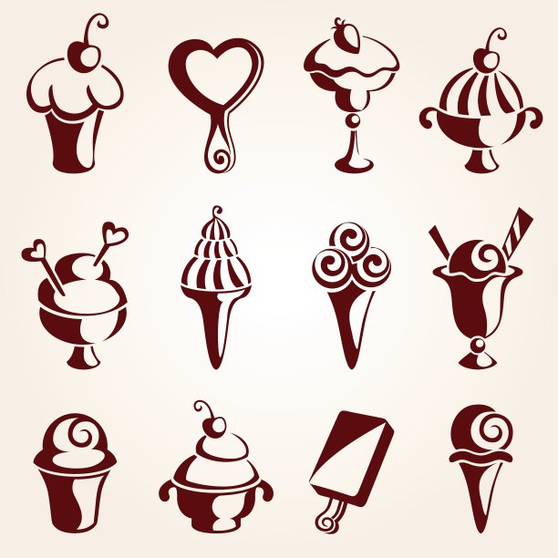 一套冰淇淋甜点图片下载