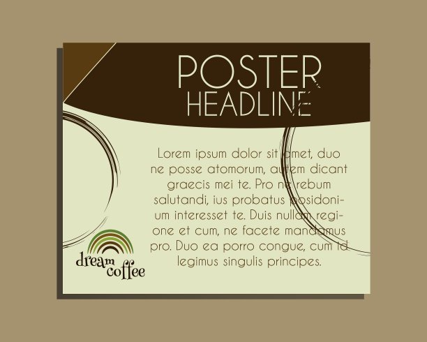 咖啡品牌标识横幅新鲜烘焙和图片下载