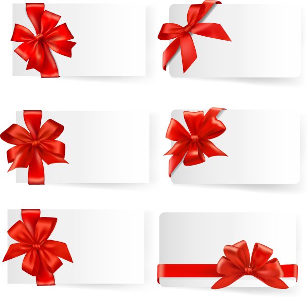 一套大的带丝带的红色礼品蝴蝶结图片下载