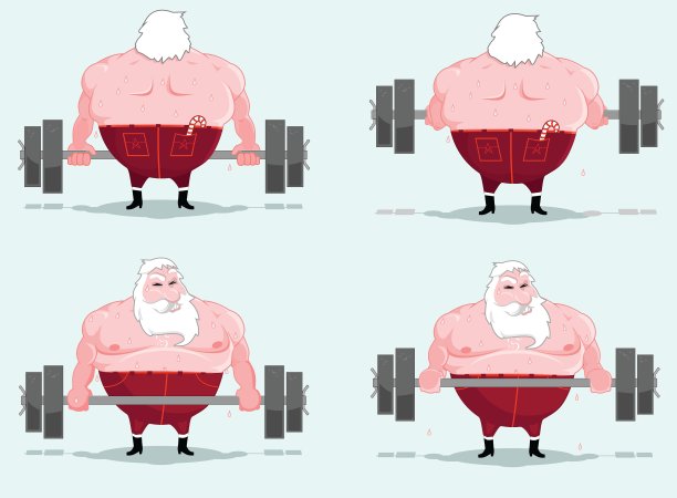 圣诞老人锻炼图片下载