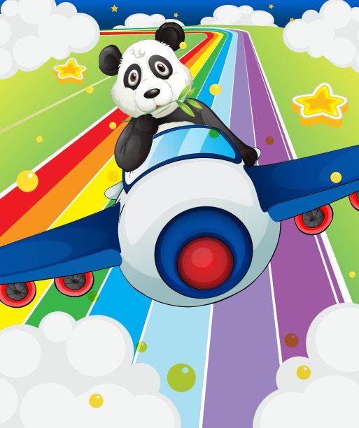 一只坐飞机的熊猫图片下载