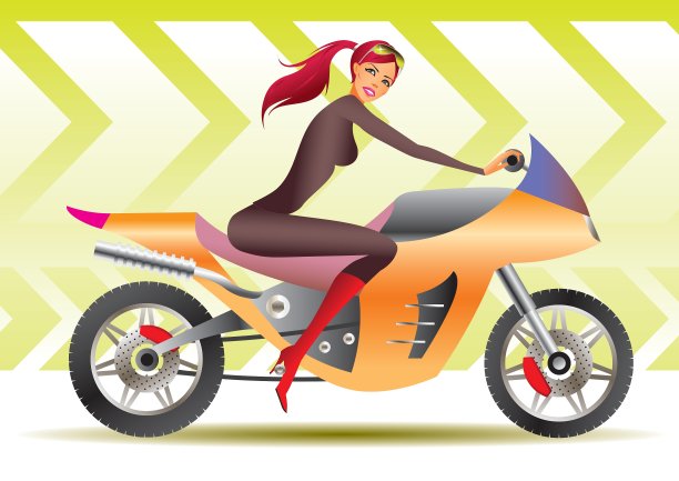 漂亮的自行车的女孩图片下载