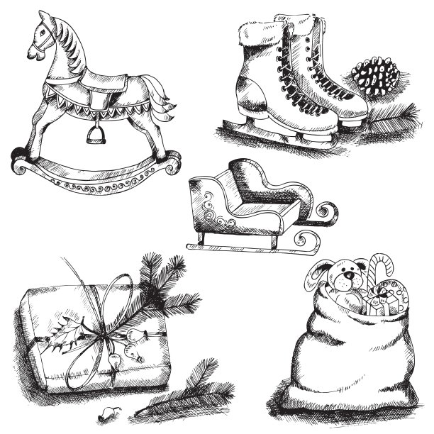 圣诞元素套装图片下载