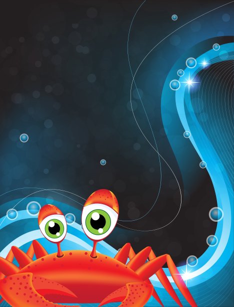 绿眼卡通蟹图片下载