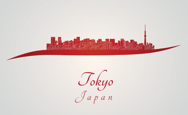 红色的东京V2天际线图片下载