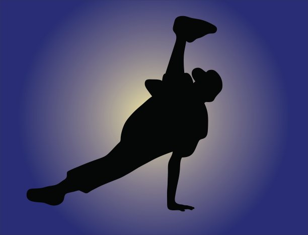 嘻哈舞者的剪影图片下载