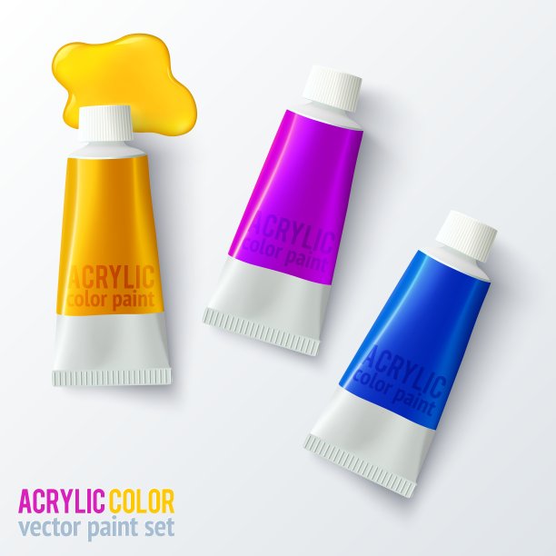 一套彩色的油漆管图片下载