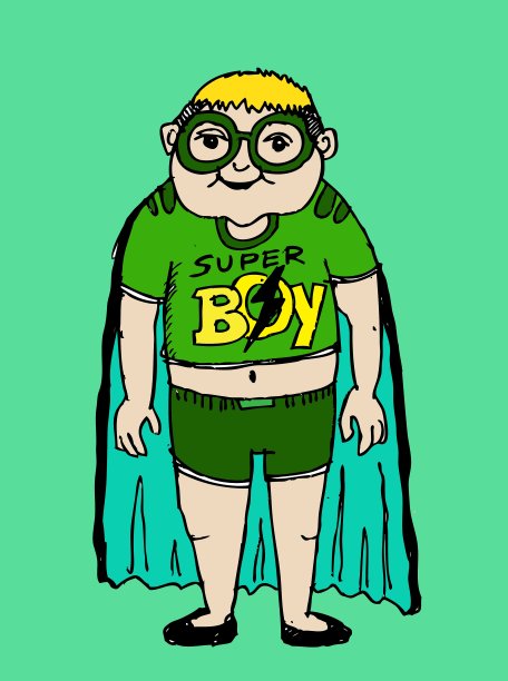 年轻的超级英雄男孩卡通和角色图片下载