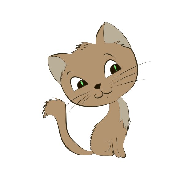 白色背景上的一只微笑的猫图片下载