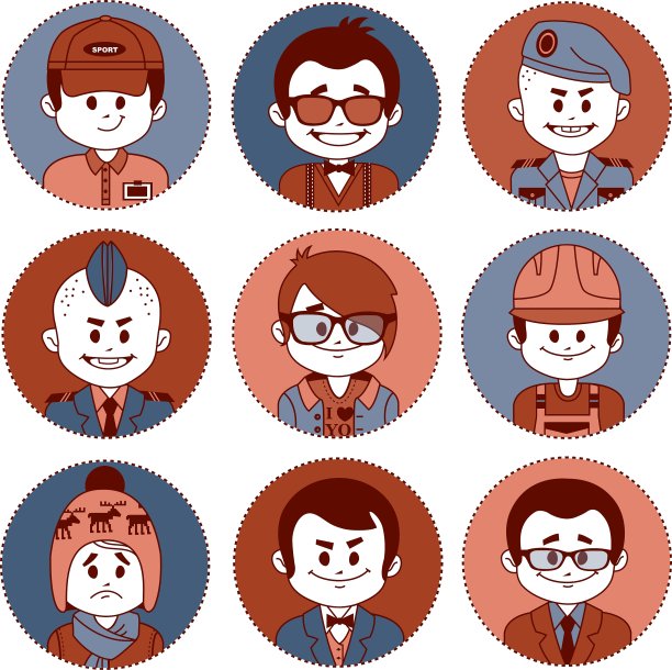 设置不同职业的人物图标图片下载