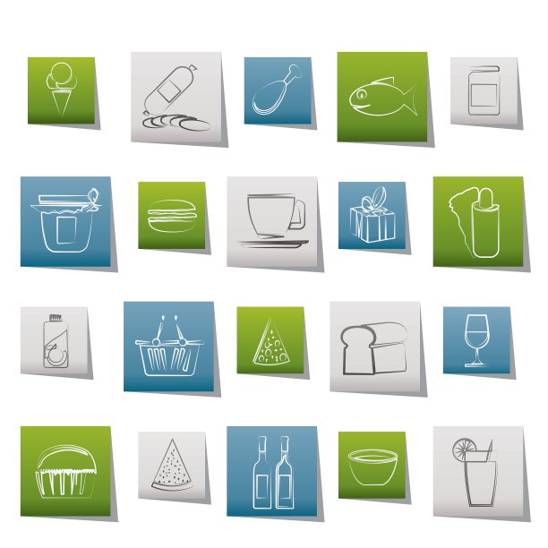 商店和食品图标图片下载