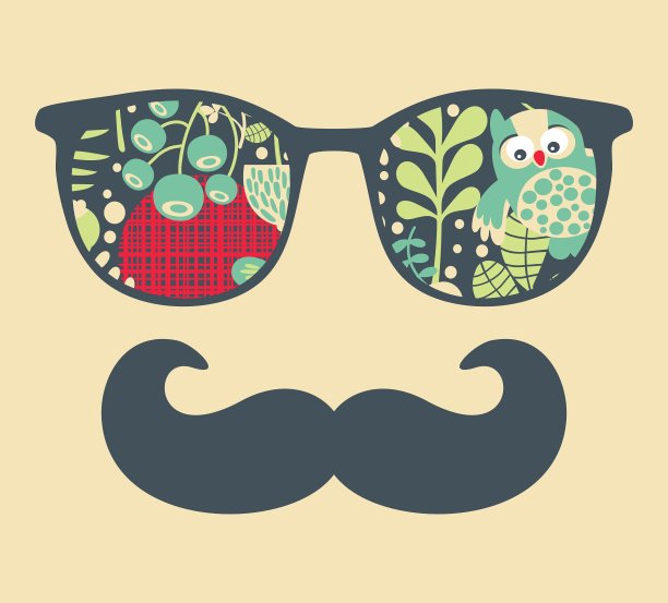 复古太阳镜与反射潮人图片下载