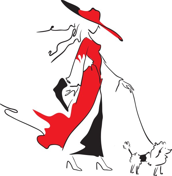 美丽时尚女人剪影图片下载