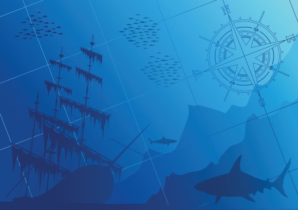 有鲨鱼的水下背景图片下载