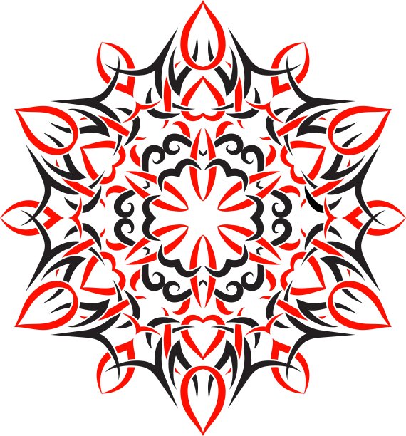 雪花形状的部落装饰品图片下载