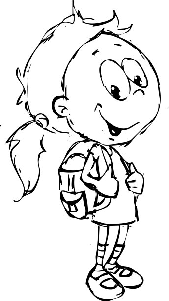 拿书包的女孩图片下载