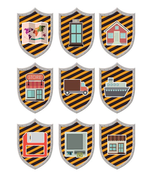 正上方白色背景的彩色房屋照片图片下载