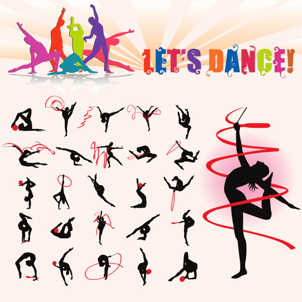 艺术体操的剪影图片下载