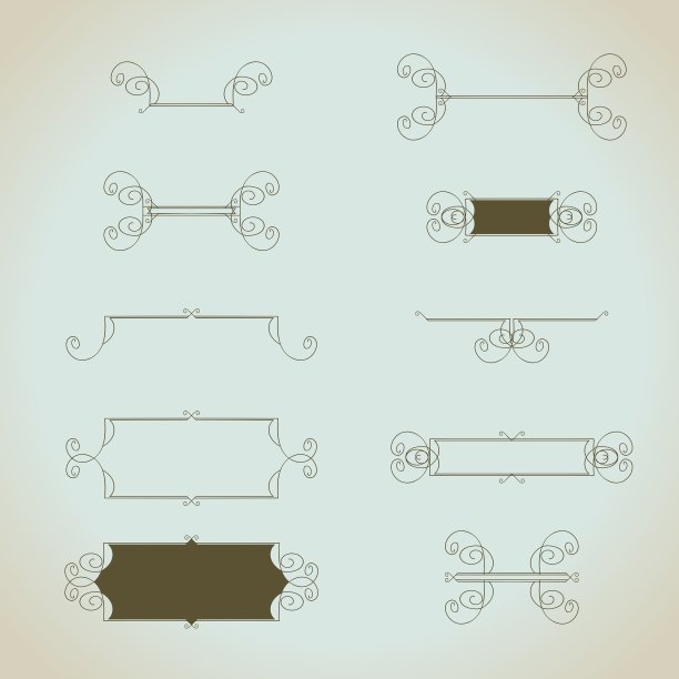 手绘复古设计元素集图片下载