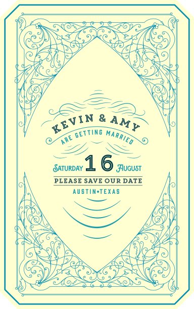 复古的婚礼卡图片下载