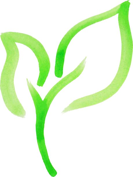 手绘水彩绿叶图片下载