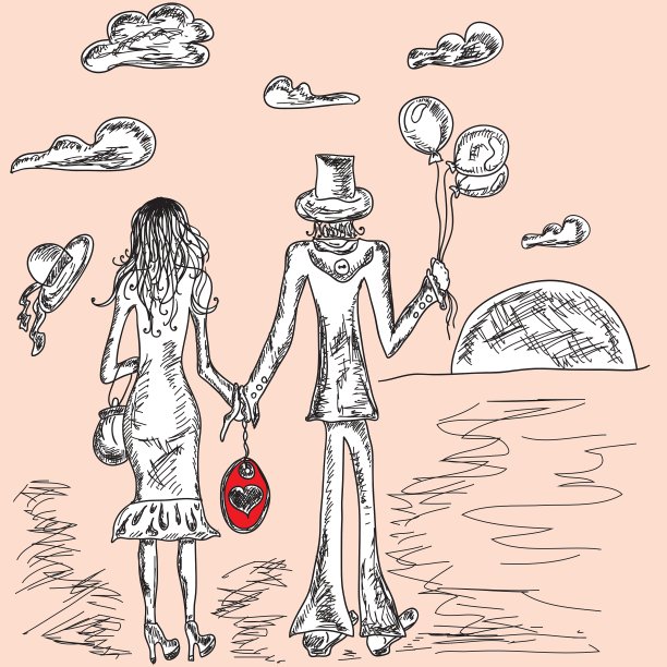 情侣相爱艺术背景图片下载