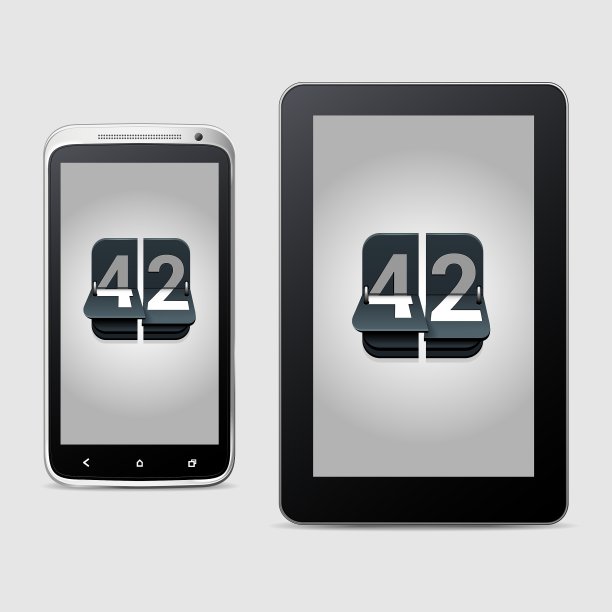 手机和平板电脑与柜台图片下载