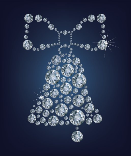 由钻石制成的圣诞钟图片下载