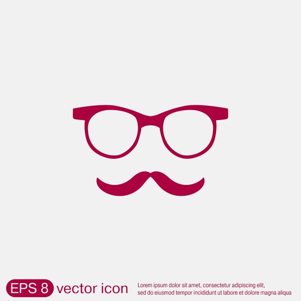 胡子和眼镜是潮人的标志图片下载