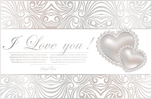 带心形的抽象卡片图片下载