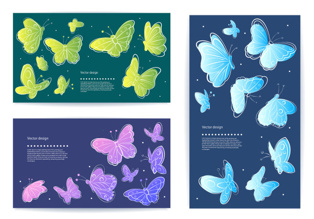 一套蝴蝶名片横幅图片下载