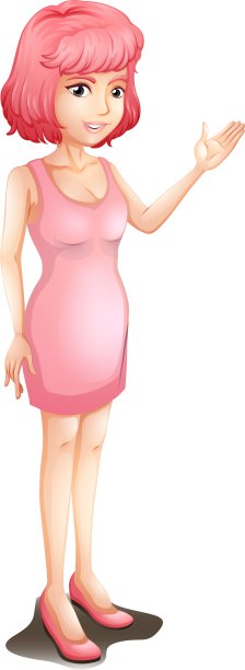 一个穿着粉红色无袖连衣裙的女孩图片下载