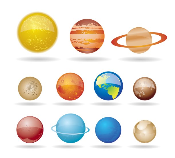 太阳系中的行星和太阳图片下载