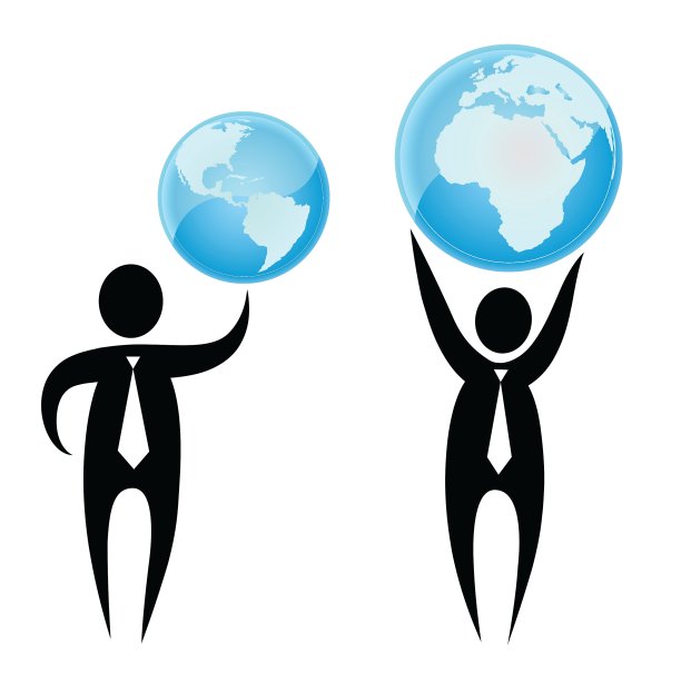 头顶上举着地球仪的商人图片下载