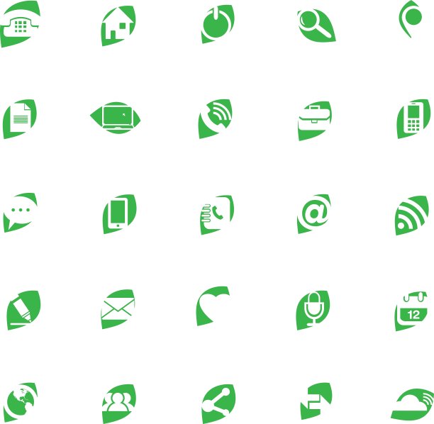 生态通用轮廓图标为Web和移动图片下载