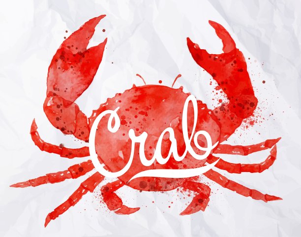 水彩蟹图片下载